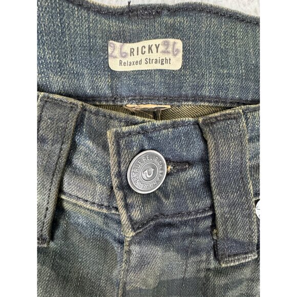 Vtg True Religion Mens Ricky Flap Straight Tiger Camo Jeans Size 26 NWT USA Made - Picture 3 of 16